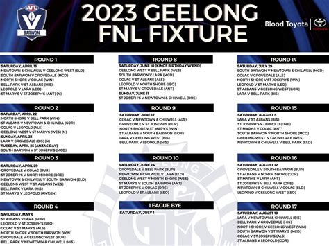 gfl fixture 2023|geelong football league fixture 2023.
